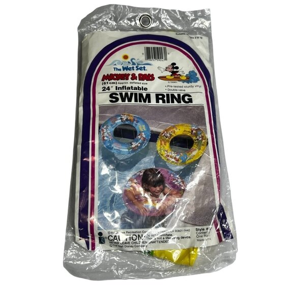Vintage Disney Mickey & Pals 24" Swim Ring Intex The Wet Set 1983 Sealed New - Picture 1 of 3